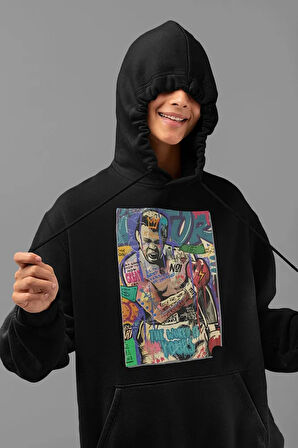 Efsane Boksör Tasarım Muhammedd Ali Clay Baskılı Unisex Oversize Hoodie