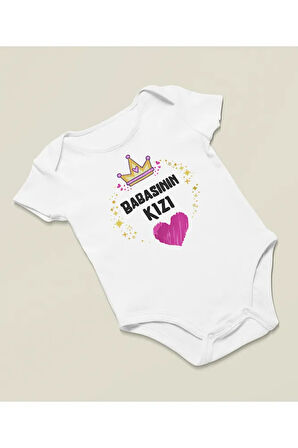 Babasının Kızı Yazılı Pamuklu Yumuşak Unisex Çıtçıtlı Body Zıbın