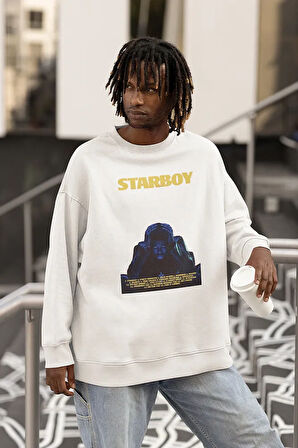 Starboy The Weeknd Baskılı Unisex Oversize Rapper Sweatshirt