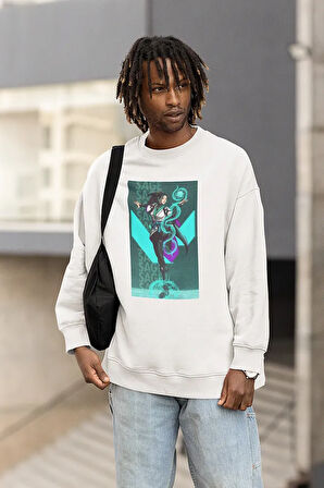Sage Baskılı Unisex Oversize Valoorant Sweatshirt