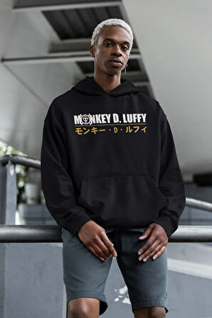 Monkey D. Luffy Baskılı Unisex Oversize Anime Karakter Hoodie