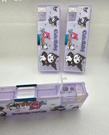 Sanrio Kromi Çift Kapaklı Çift Kalem Tıraşlı Lüx Kalemlik Okul Öncesi Sevimli Hediyelik 1adet