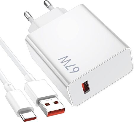 HUAWEİ Serisi Tüm Modellerle Uyumlu Akım Korumalı Type C 67 Watt Turbo Hızlı Şarj Aleti