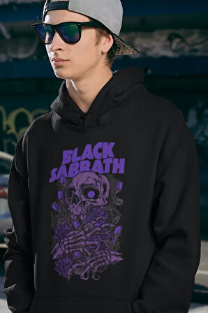 Black Sabbath Müzik Grubu Baskılı Unisex Oversize Rock Metal Hoodie