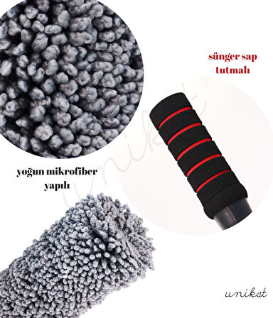 Mikrofiber Bürgülü Araç İç Dış Toz Alma Jant Yıkama Fırçası 