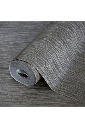 Textured Plain Wallpaper Duvar Kağıdı, Koyu, Gri, Gümüş- Ephes 6801-8, 10,60 M²