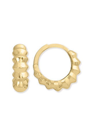 Altın Bombeli Halka Günlük Küpe