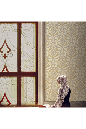 Damask Pattern Wallpaper - Duvar Kağıdı, Krem - Ephes 6802-2, 10,60 M²
