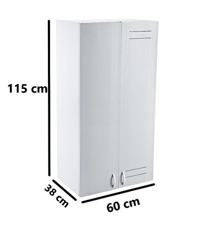Omnipazar CLK-629 Plastik Kombi Kabini Dolabı 2 Kapaklı Beyaz 