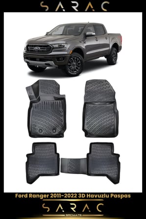 Ford Ranger 2013 Model Araca Özel 3d Havuzlu Paspas