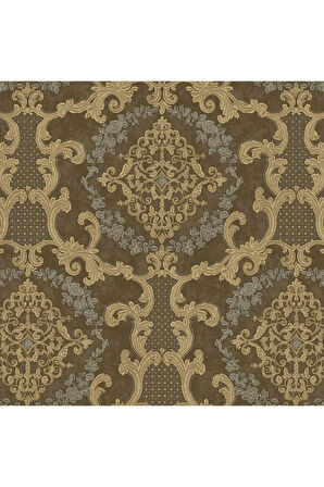 Damask Pattern Wallpaper - Duvar Kağıdı, Kahverengi - Ephes 6802-5, 10,60 M²