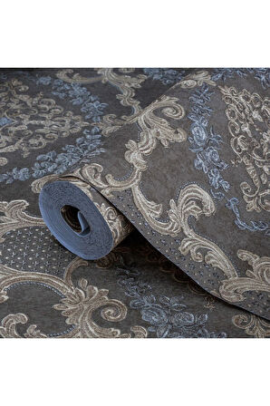 Damask Pattern Wallpaper - Duvar Kağıdı, Kahverengi - Ephes 6802-5, 10,60 M²