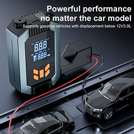 Dijital Kablosuz Usb Type-C 4*1800Mah Göstergeli Oto Lastik Şişirme Hava Pompası