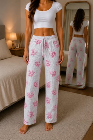 Kadın Pijama Altı Rahat Kesim Yumuşak Dokulu Lastikli Günlük Kullanım