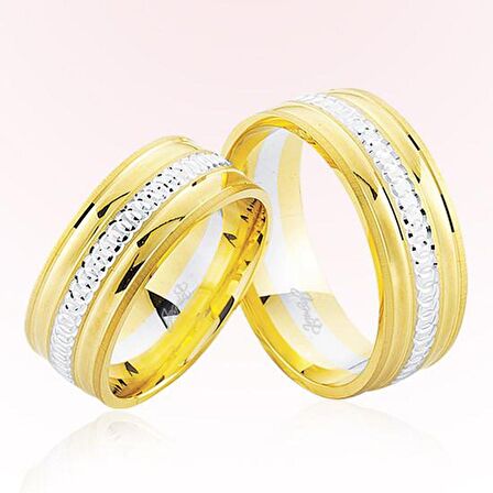 Sarı Beyaz Altın Alyans 6806