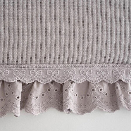 EcoCotton Alessa Çift Kişilik Pike Takımı Organik Pamuk Gri