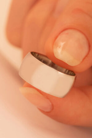 Eliana Tek Gümüş Alyans Yüzük Söz Nişan Yüzükleri Kişiye Özel Ahşap Kutulu