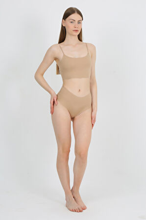 Yüksek Bel Basic Lazer Kesim Bikini Külot 3'lü Paket