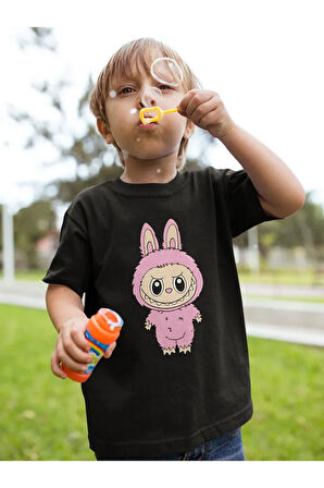 Labubu Baskılı Unisex Çizgi Film Çocuk Tişört (1-12 Yaş)