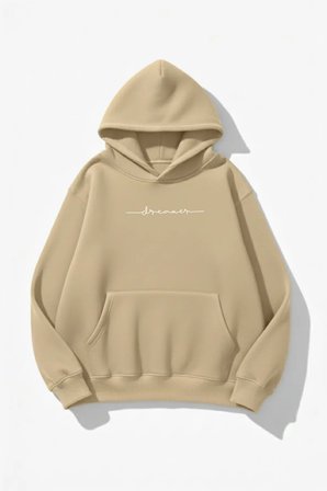 Unisex Yumuşak Dokulu Dream Baskılı Tasarım Oversize 3 İplik Hoodie Sweatshirt