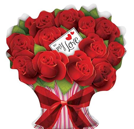 FOLYO BALON GÜL BUKETİ 28'' D.Ü 10TL