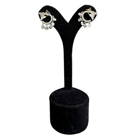 Uretti - İREM 3914 1939 Zirkon Taşlı Kelebek Model Sallantılı Tasarım Küpe