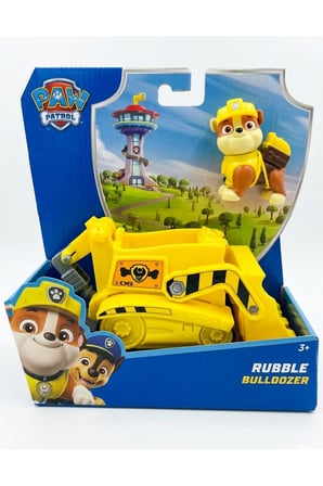 Paw Patrol Rubble Buldozer ve Figür Seti - Hareketli Kepçeli Lisanslı Kurtarma Aracı