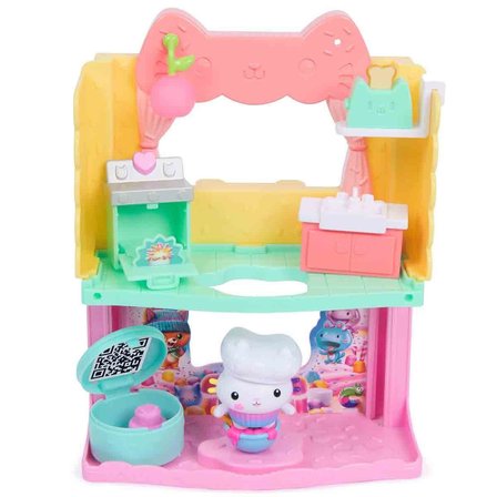 Gabby’s Dollhouse Hayal Evi Mini Oyun Seti - MerCat veya Cakey Karakterli Oda Setleri