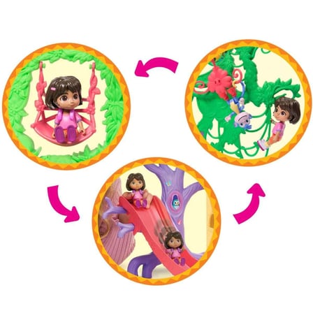 Dora Sesli Keşfet ve Oyna Yağmur Ormanları Oyun Seti - 90 cm Dev Oyun Alanı