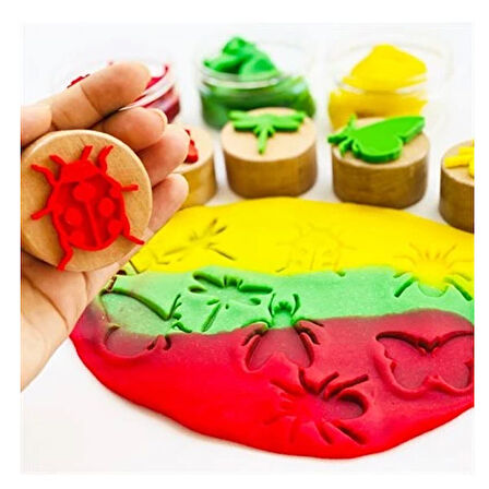 ChildGen Play Dough Ahşap Damga Seti 6lı Böcekler