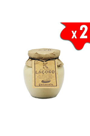 LAÇOKO  700 Gram Şekersiz, Katkısız, Glutensiz, Doğal Az Kavrulmuş (ÇİĞ) Parçacıklı Ballı Yer Fıstığı Ezmesi