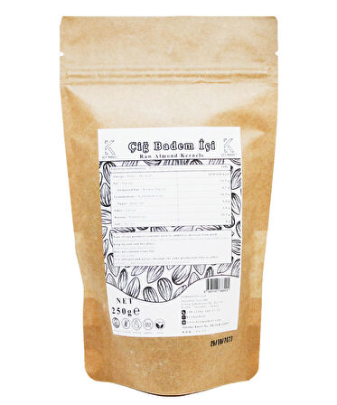 KEY MARKET 500 Gram Doğal, Çiğ Badem İçi