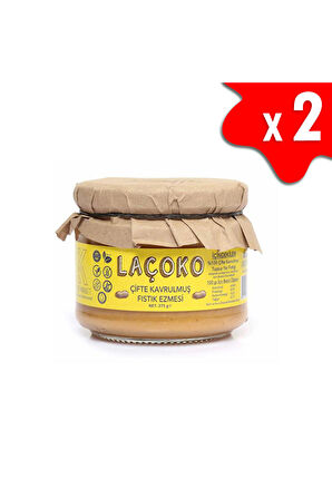 LAÇOKO 550 Gram Şekersiz, Katkısız, Glutensiz, Vegan, Doğal Çifte Kavrulmuş Yer Fıstığı Ezmesi