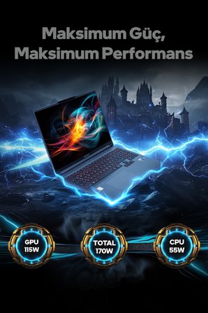 Game Garaj Slayer X5T-5050 C2 Intel Core i5 13500HX 32GB RAM 1TB SSD RTX5050 16" WUXGA 165Hz IPS FreeDOS Oyuncu Laptop