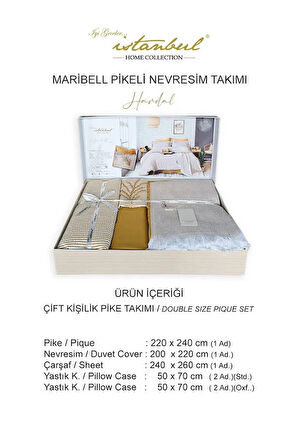İyi Geceler İstanbulMaribell Çift Kişilik Pikeli Nevresim Takımı - Hardal