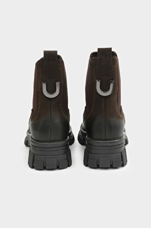 Hakiki Deri Bileği Lastikli Kadın Bot 