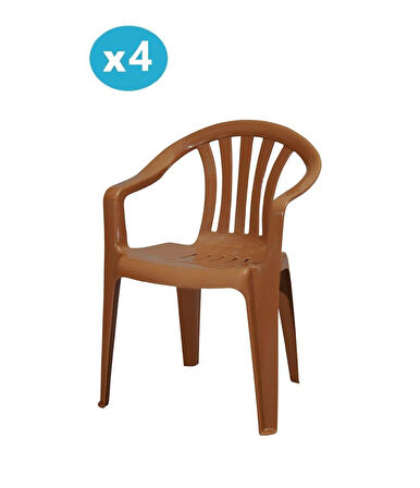 Omnipazar MT-GF101 Carrera Plastik Bahçe Balkon Koltuk Sandalye 4'lü Set 