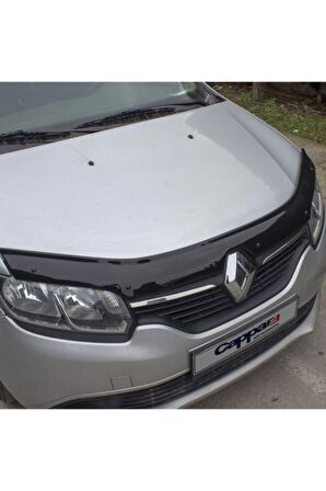 Renault Symbol Ön Kaput Koruma Rüzgarlığı 3mm Akrilik (ABS) Parlak Siyah Deflektör 2013->