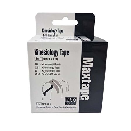 Maxtape Kinesio Tape Siyah 5 cm x 5 mt