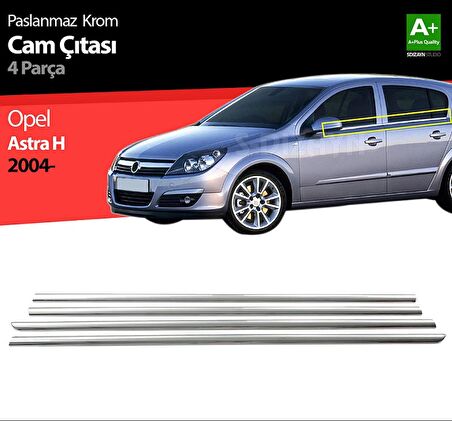 S-Dizayn Opel Astra H SD Krom Cam Çıtası 4 Prç 2008 Üzeri