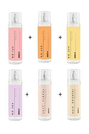 Kadın Bodymist Set No:122 No:228 No:324 No:384 Soft Floral Noir Oriental 210ml -mnms210set