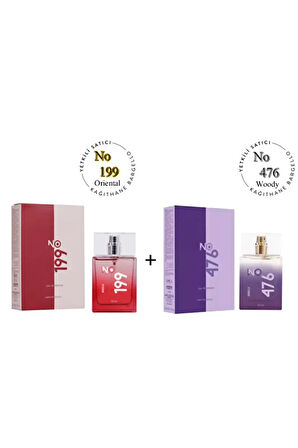 No: 199 + No:476 Unisex Parfüm Edp 50 ml Oriental / Woody - Mnms50no199476