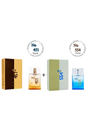 No:451 + No:554 Unisex Parfüm Edp 50 ml Fresh / Floral - Mnms50no451554