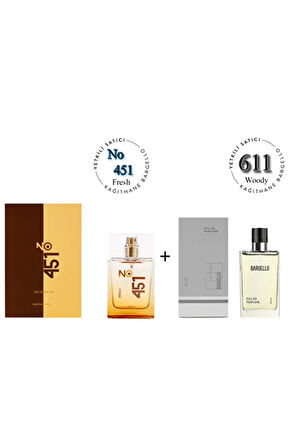 No:451 + 611 Unisex / Erkek Parfüm Edp 50 ml Fresh / Woody - Mnms50no451611