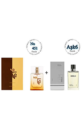 No:451 + Aşk6 Unisex / Erkek Parfüm Edp 50 ml Fresh - Mnms50no451ask6