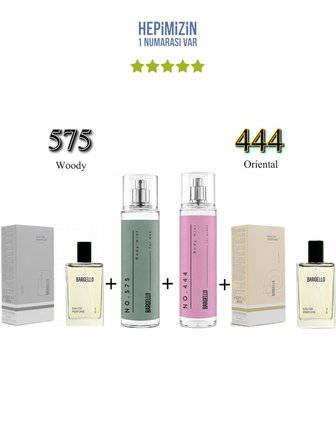 575 + 444 Erkek/Kadın Parfüm Edp 50 ml Woody/Oriental + No: 575 + No: 444 Erkek/Kadın Body Mist Edt 210 ml Woody/Oriental -Mnms575444bmset