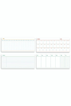 4'lü Masaüstü Planlayıcı Set, Tarihsiz (Hedefler, Haftalık Planlayıcı, Noktalı ve Çizgili Notepad)