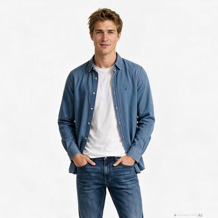 Nautica Erkek Lacivert Regular Fit Gömlek
