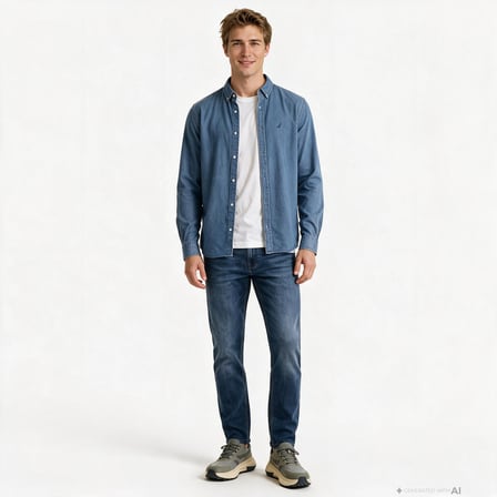Nautica Erkek Lacivert Regular Fit Gömlek