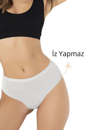 Kadın Mikro Kumaş Dikişsiz İz Yapmaz Külot - 3'lü Özel Paket (Siyah, Beyaz, Ten Renk)